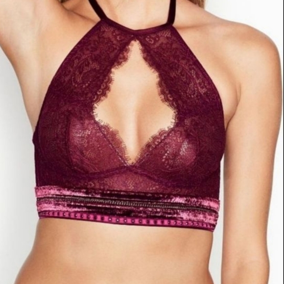 Victoria Secret Burgundy High-Neck Bra - Picture 1 of 5